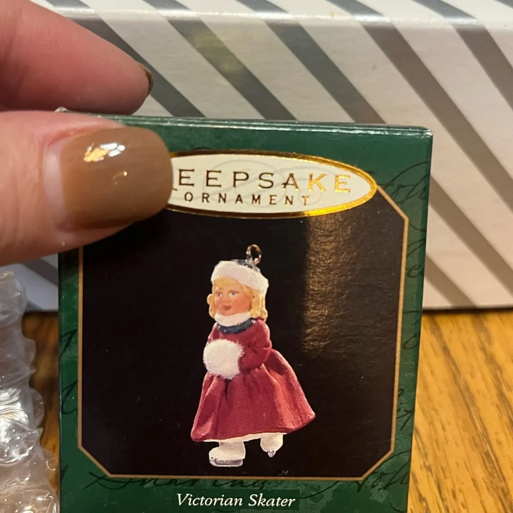 Hallmark KEEPSAKE the Victorian Skater Ornament in Red and White.